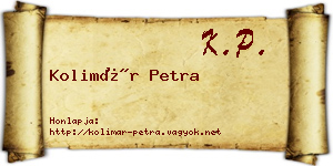 Kolimár Petra névjegykártya