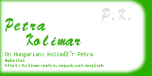 petra kolimar business card